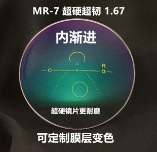 定制 MR-7 超韧超硬多焦点内渐进镜片  可镀变膜 2片价格