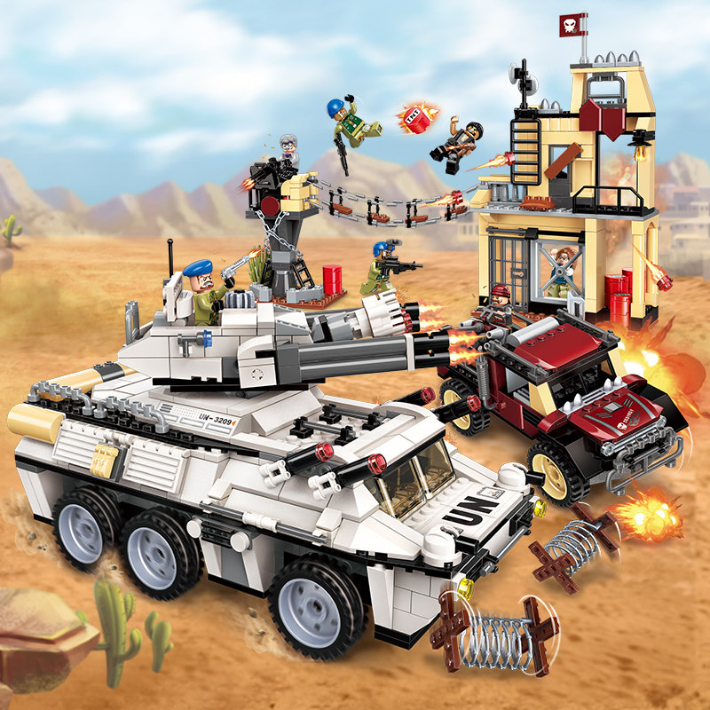 启蒙积木雷霆使命樂高玩具男孩军事益智拼装坦克6飞机7模型8岁10