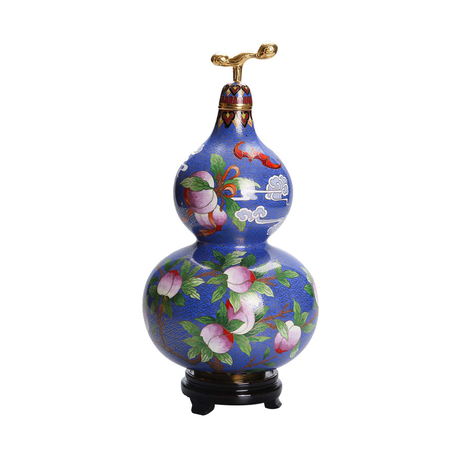 【即拍即得】景泰蓝葫芦如意瓶 高325mm aa644201