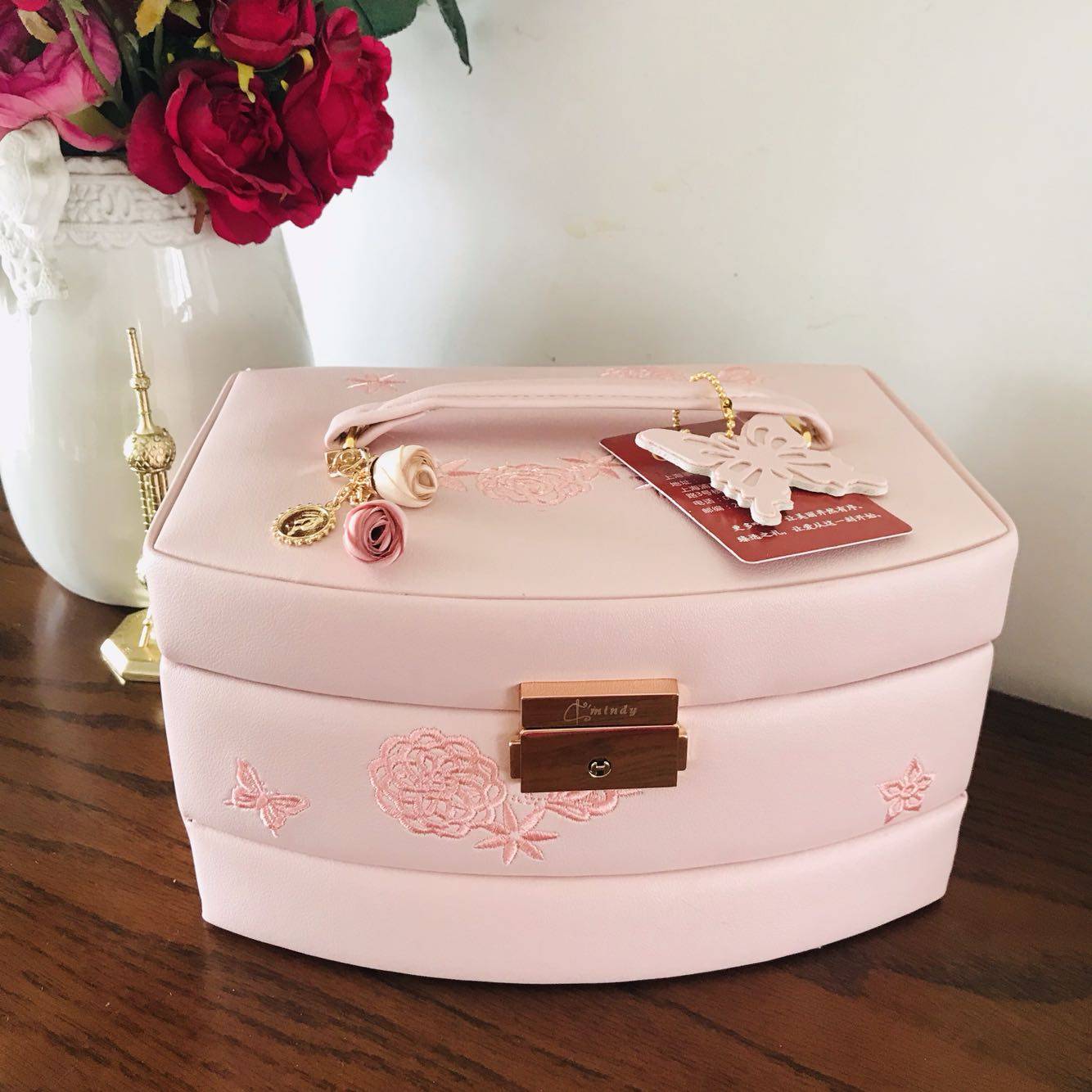 乐迷迪大首饰盒珠宝盒粉色甜美伴手礼饰品收纳盒送人结婚生日礼物