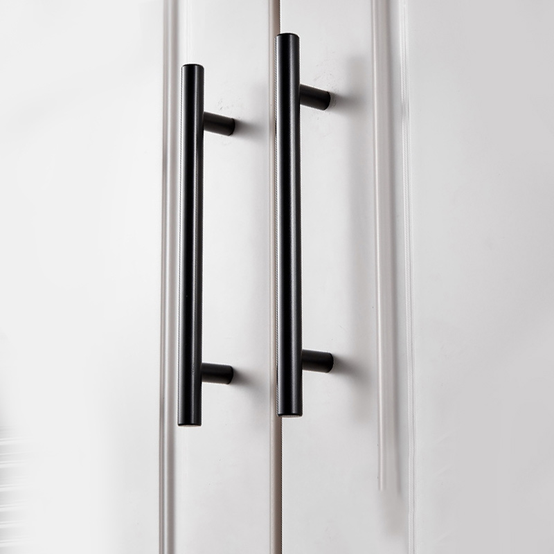 卡贝现代铝合金简约黑色加长橱柜美式北欧抽屉把手长条衣柜门拉手