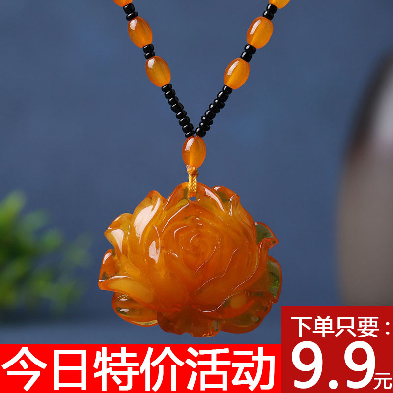 复古风花朵老蜜蜡吊坠大气琥珀貔貅长款男女百搭高档毛衣链配饰|ruв категории Украшения,ювелирные изделия, кулон/кулон - от Buy2taobao.com для оказания профессиональной услуги покупки агента Taobao