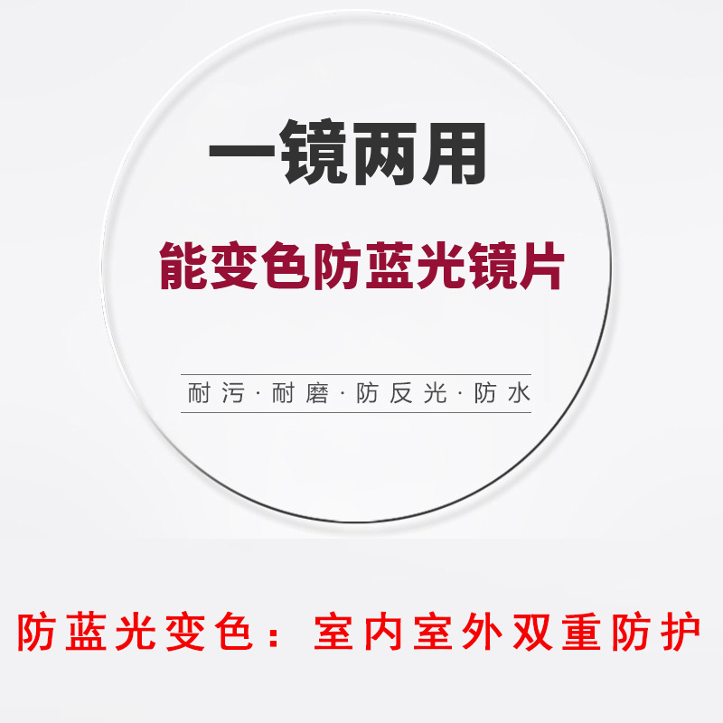 全真超薄1.67抗辐射抗蓝光膜层变色1.61树脂镜片非球面近视眼镜片