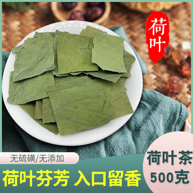 精选中药材新鲜无硫 方片 荷叶茶荷叶干荷叶片完整无碎 500克包邮