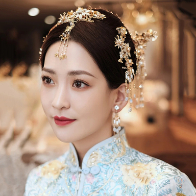 3元 秀禾头饰新娘中式大气凤冠简单秀禾服2021新款简约大方女禾服发饰