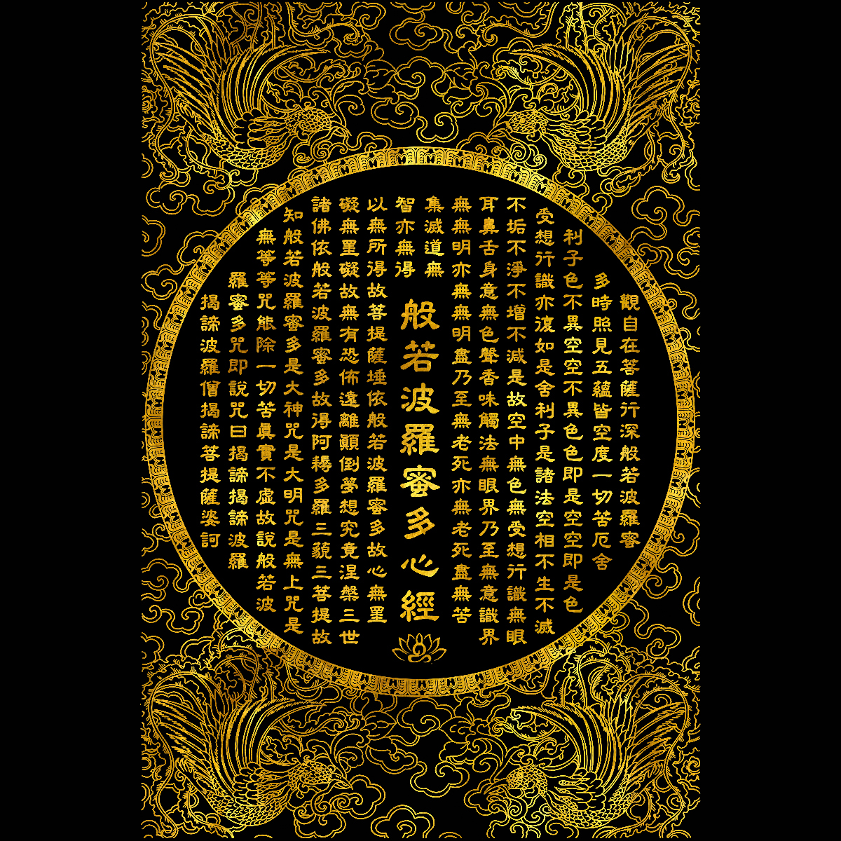 般若波罗密心经临摹挂画|静心减压手抄描金画|diy手绘填色装饰画