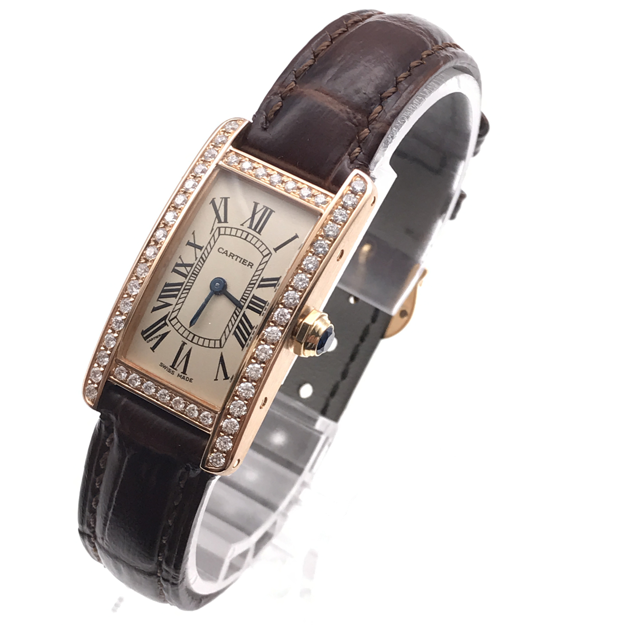 [9.0新]卡地亚坦克系列18k金女表