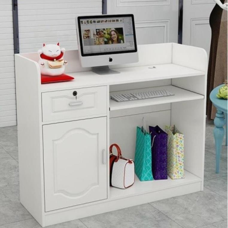 店里吧台收银台柜台简约现代饰品店服务台女装店个性收银柜白色营