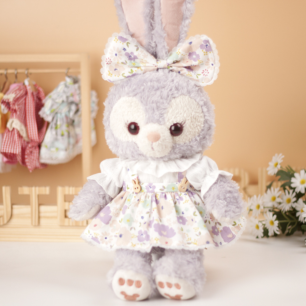 新款星黛露娃衣兔木扣紫飞花背带裙Stella芭蕾兔毛绒公仔玩具衣服