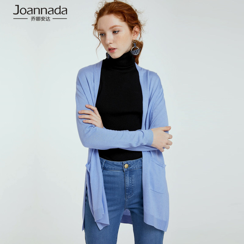 长款针织衫女开衫薄款 外套_joannada/乔娜安达气质针织衫中长款外搭