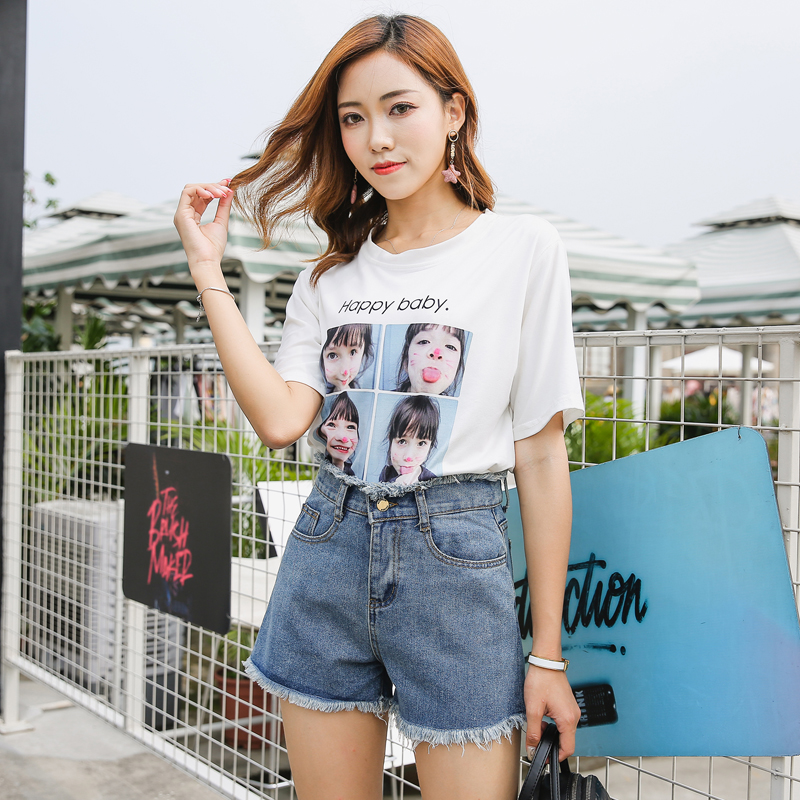 情侣装夏装2018新款韩版宽松百搭牛仔短裤破洞女热裤情侣裤子显瘦