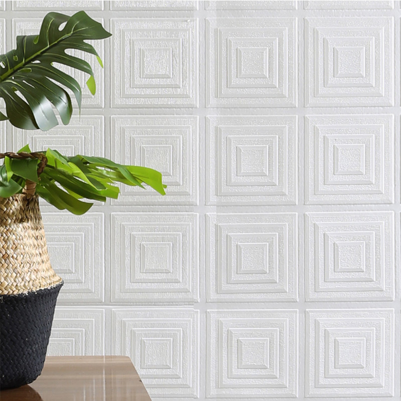 特价店铺墙纸自粘 3d立体_墙纸自粘3d立体墙贴客厅房间天花板泡沫吊顶