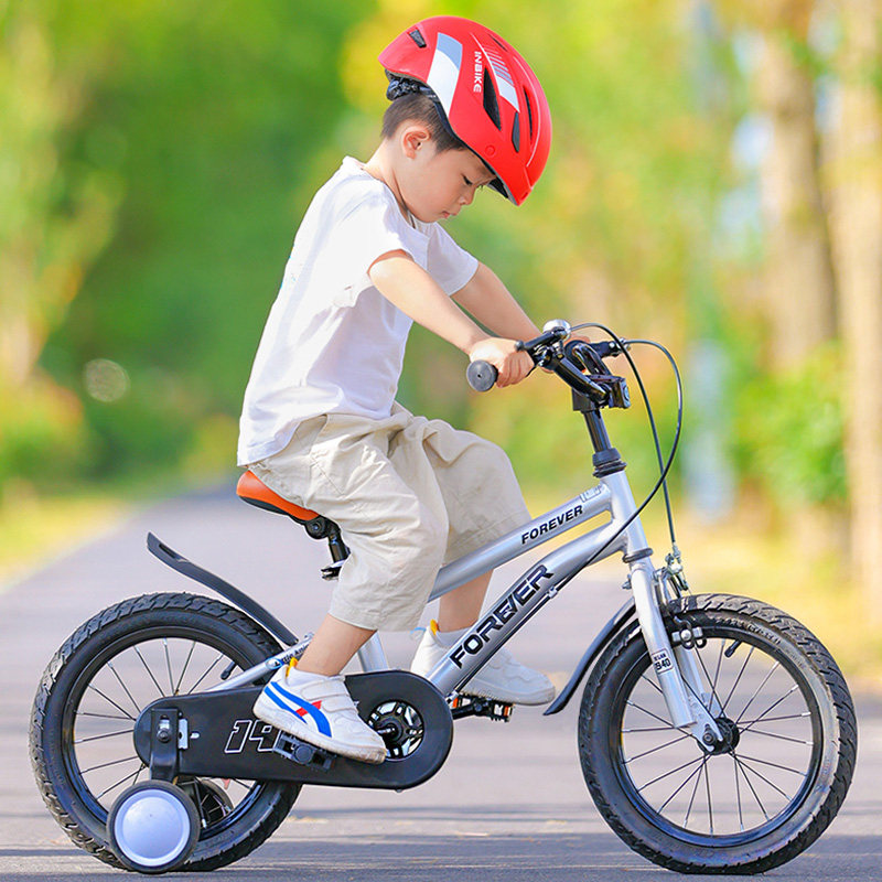 上海永久儿童自行车男孩3-4-6-8岁脚踏车带辅助轮女孩童车14/16寸