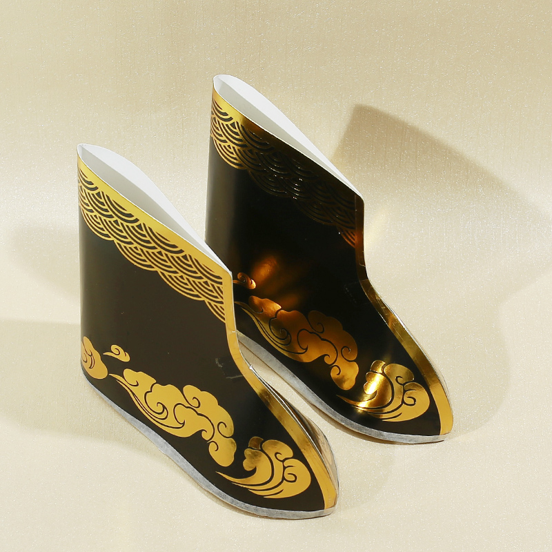 仙家靴子纸靴定做纯手工制作神仙鞋仙家穿的靴单层长18厘米