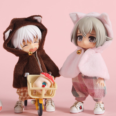 ob11娃衣 小猫耳斗篷 圣诞节衣服 gsc素体 p9 圆乃 molly娃衣