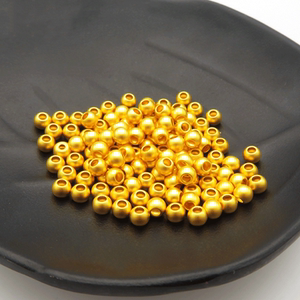 黄金转运珠古法金珠 3d足金999磨砂硬金小光珠子金豆豆散珠女正品