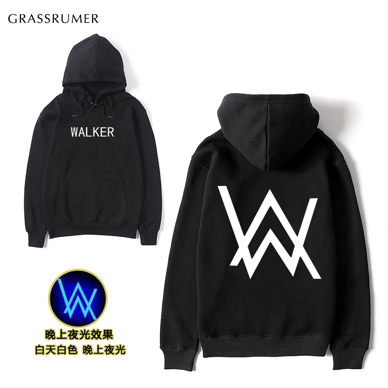 faded艾伦沃克夜光卫衣男alan walker连帽衫韩版外套春秋款套头