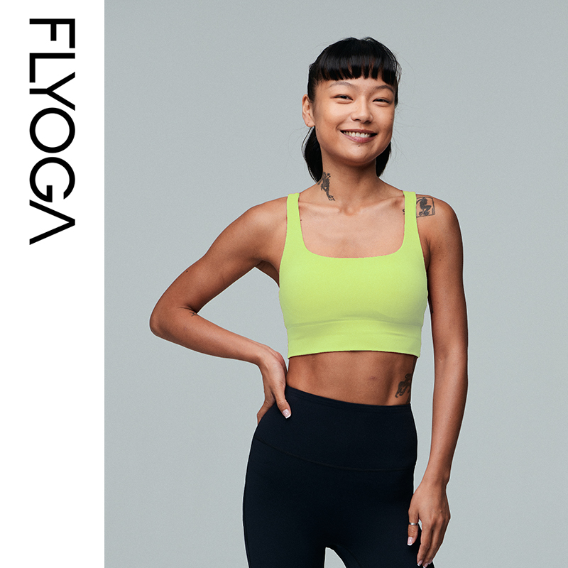 FLYOGA飞蓝瑜伽运动内衣一体杯健身跑步中高强度短背心13101-4