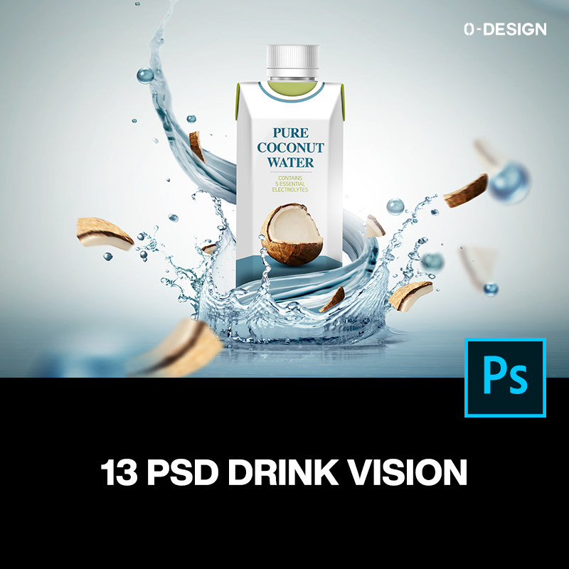 13款创意炫彩飞溅果汁饮料促销广告主视觉海报设计ps素材源文件——0
