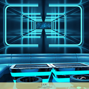 3d视觉空间延伸立体感墙纸科幻太空舱风格ktv酒吧包厢装饰壁纸