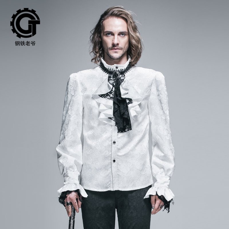 钢铁老爷朋克哥特伯爵绅士男装英伦风宫廷复古宴会礼服痞帅衬衫男