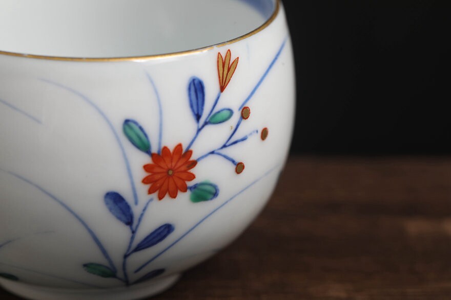 西山窑 青花 九五花卉描金杯 2个(一对) - 拍卖