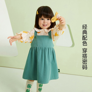 童贝童装23春秋季新款女宝宝套装可爱女童衬衫背带裙两件套韩版