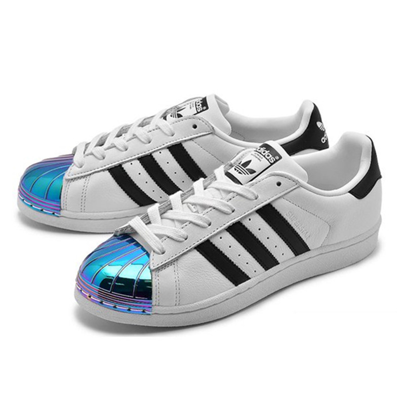 代购正品阿迪达斯女鞋adidassuperstarmetal镭射贝壳头女士板鞋