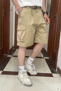 夏季美式高端工装短裤男士宽松直筒潮牌透气外穿中裤5休闲五分裤