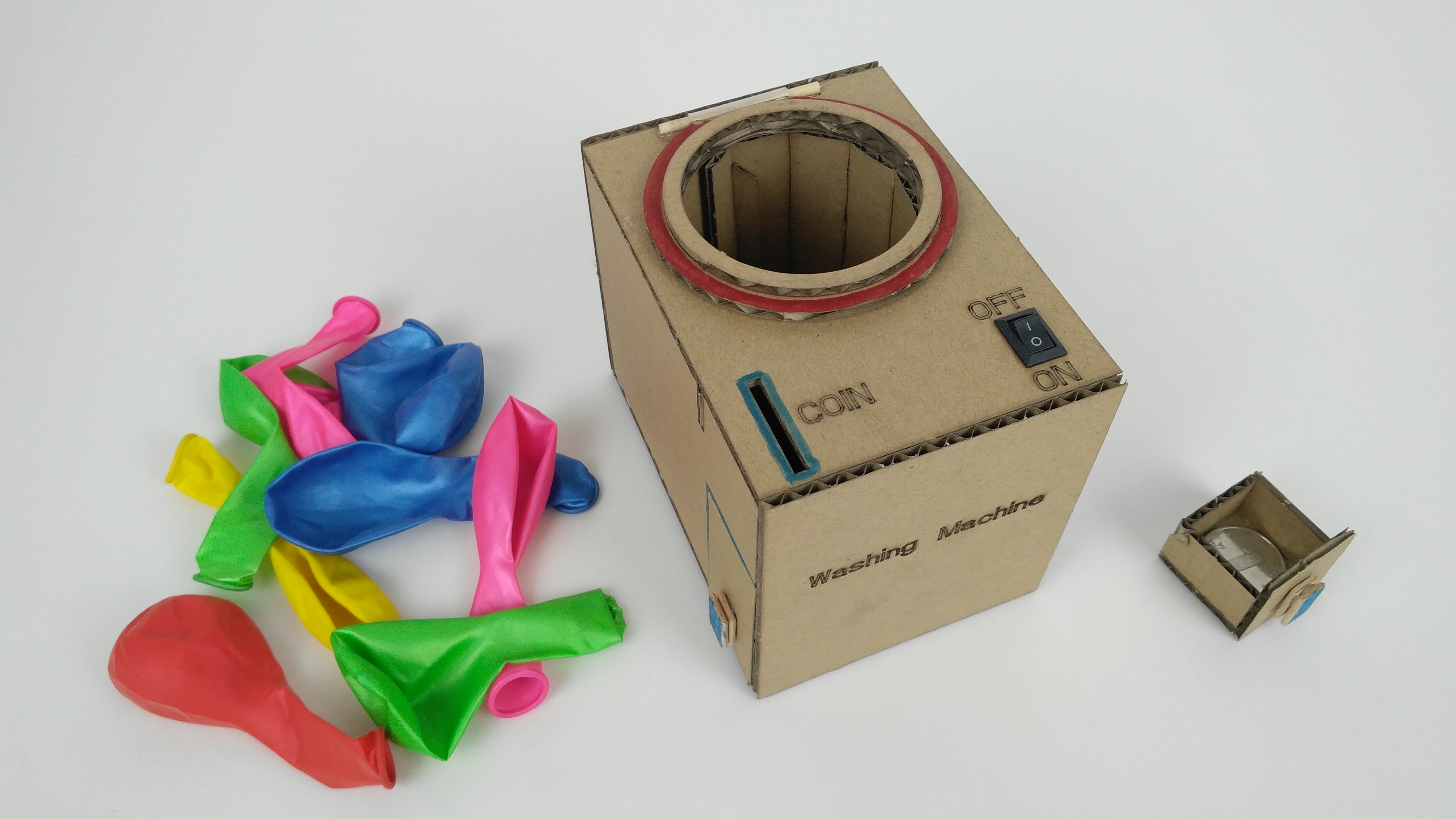 投币洗衣机STEAM纸模家电手工DIY材料包瓦楞纸玩具创客作品科技节在类目 玩具/童车/益智/积木/模型, 儿童智能玩具, 意念控制玩具中 - 来自Buy2taobao.com提供专业的淘宝代购服务