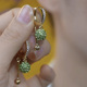 日韩新款绿色钻珠显白耳环轻奢时尚高级感耳扣小众简约精致耳饰