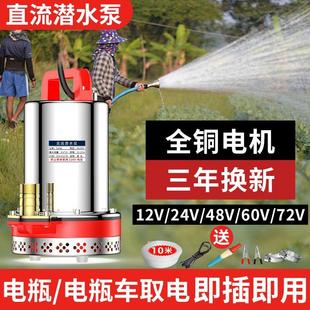 直流潜水泵12v24伏48v60v72v家用抽水机电瓶电动车通用小型大流量