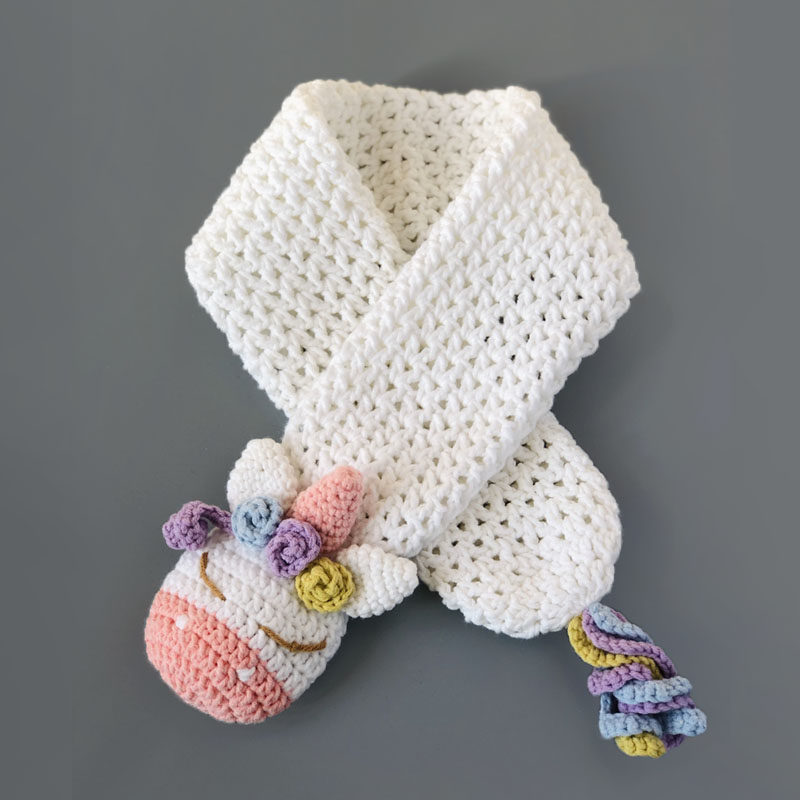 独角兽围巾diy材料包手工编织钩针宝宝围脖自制新手教程创意手作