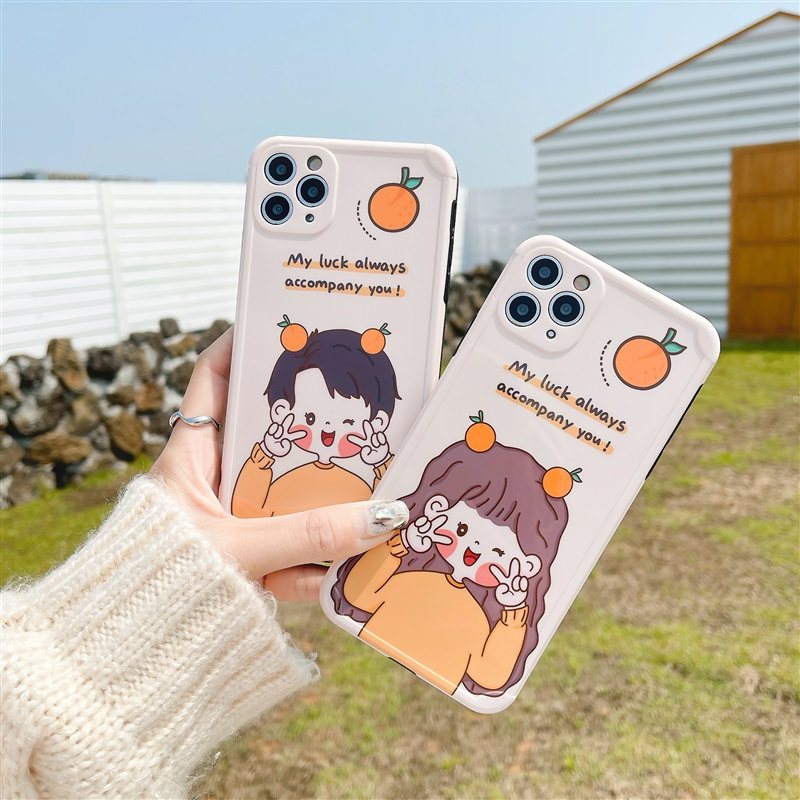 橘子情侣苹果12pro手机壳iphone11promax卡通8xs软xr适用7plus/8p