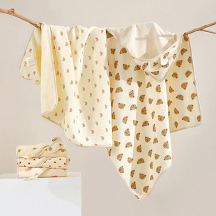 婴儿包被包单纯棉纱布个月宝宝夏季薄抱被新生儿防惊跳襁褓巾四季