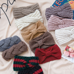 针织镂空毛线束发带女洗脸编织毛绒发箍复古法式头箍百搭外出发捆