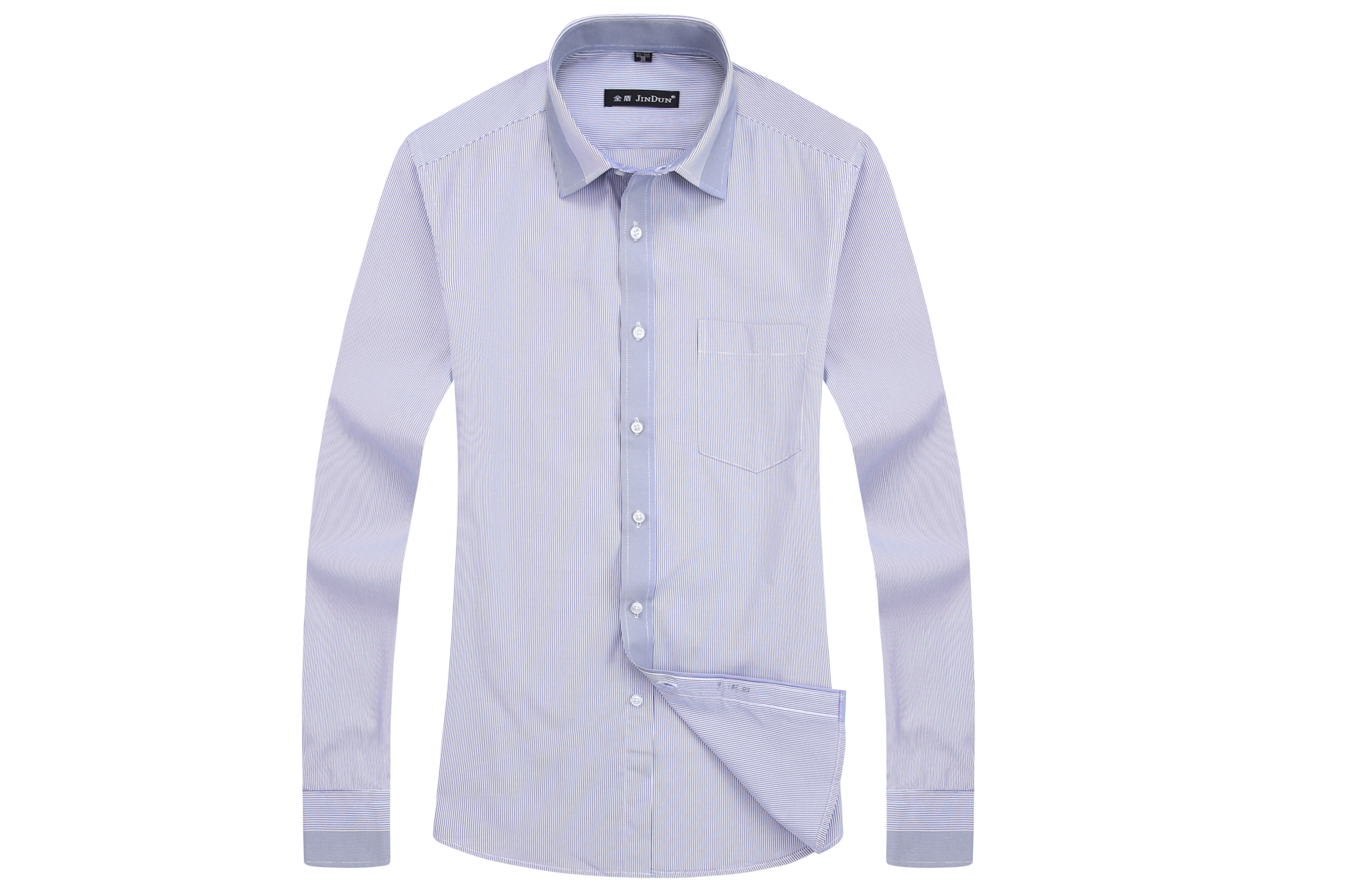 金盾男士长袖衬衫商务免烫职业大码衬衣条纹纯色休闲工装寸衣潮