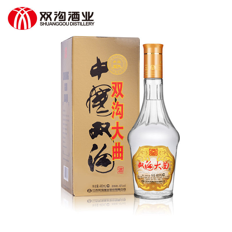 双沟大曲名玻46度480ml 浓香型白酒 双沟旗舰店