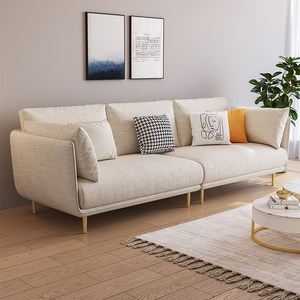 麻布布艺沙发图片