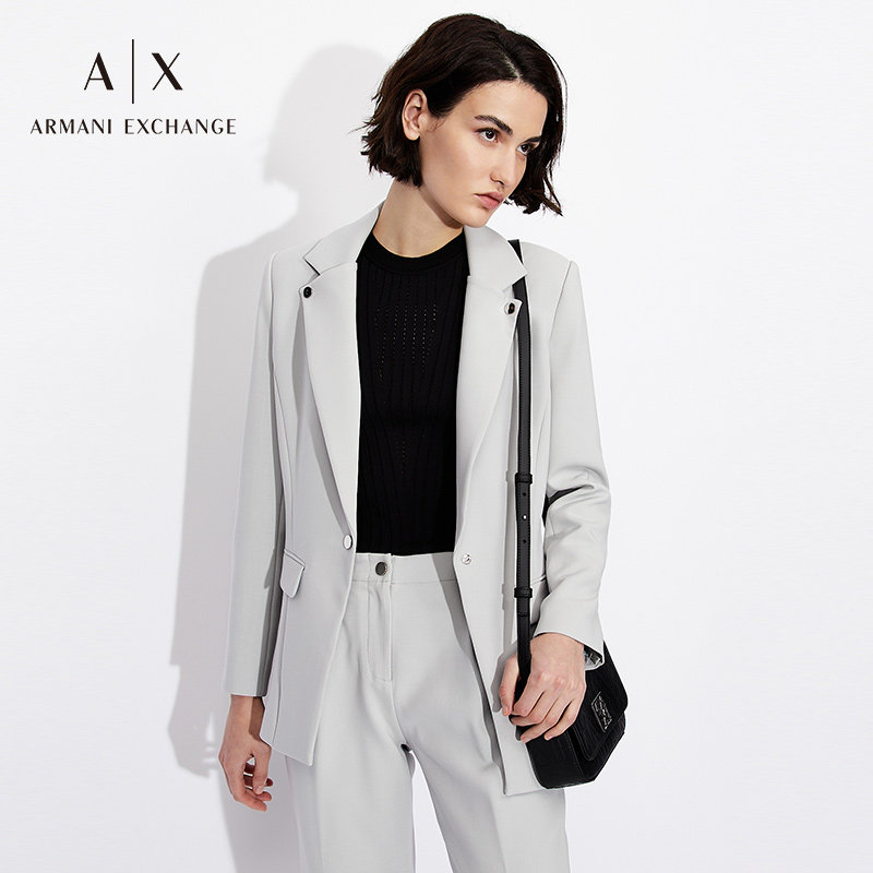 特价阿玛尼外套女_armani exchange阿玛尼ax女装早春休闲通勤收腰西装