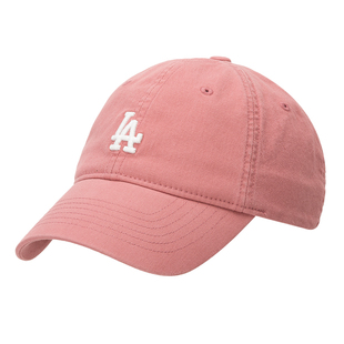 MLB官方粉色帽子男女帽2024新款运动帽LA鸭舌帽棒球帽子3ACP1901N