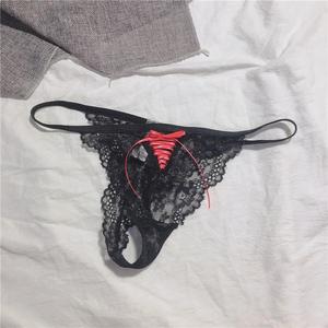 细带小内裤性感蕾丝丁字裤t裤诱人女系带情趣透视低腰tback丰臀