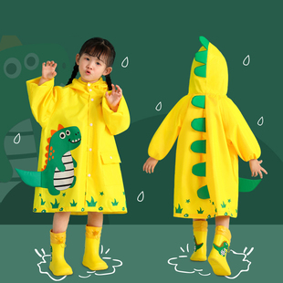 儿童雨衣带书包位男童女童男孩小学生幼儿园恐龙2024新款轻薄雨披