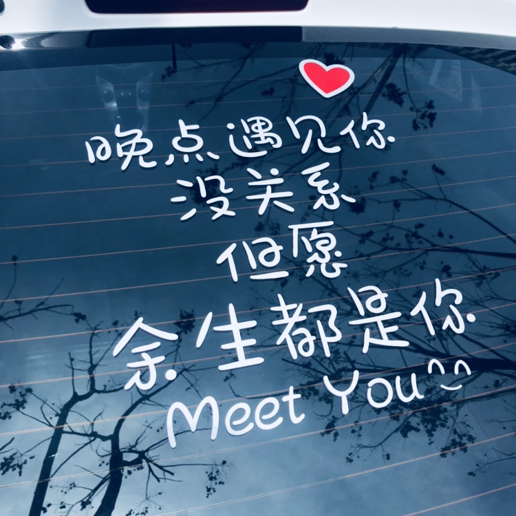 晚点遇见你没关系网红车贴后档但愿余生都是你装饰反光创意个性贴