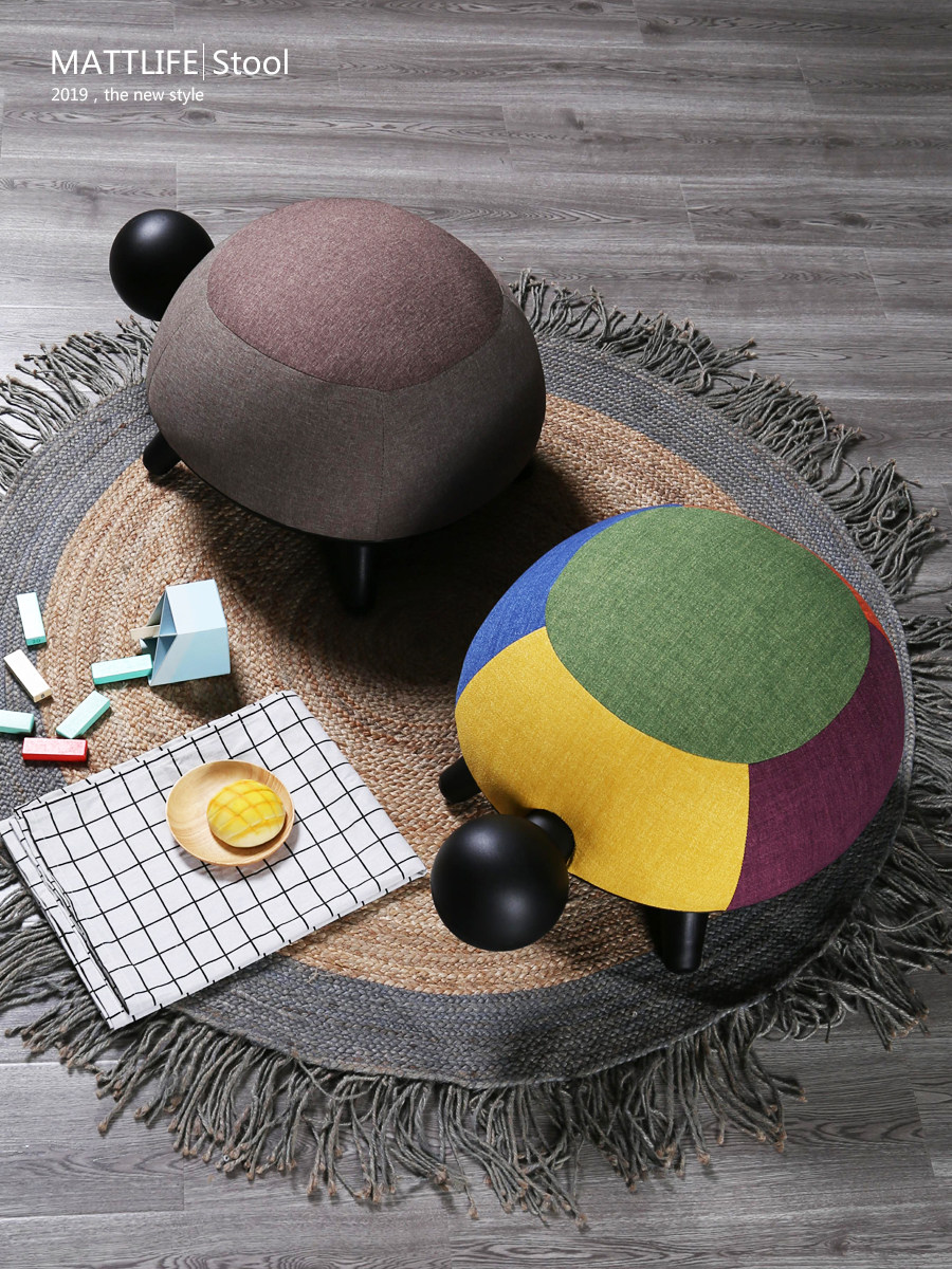 mattlife北欧ins 时尚创意板凳家用休闲成人布艺欧式个性圆换鞋凳