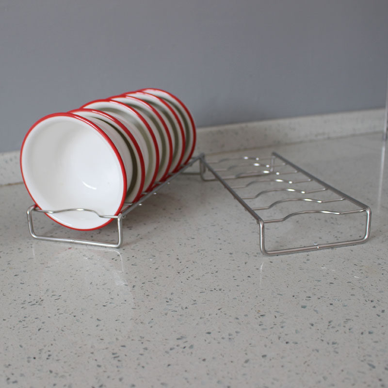 304不锈钢小碗架短款迷你米饭碗收f纳沥水架厨房消毒柜洗碗机内置