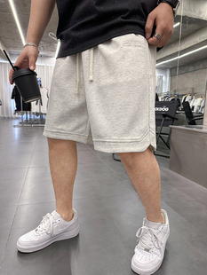运动风短裤男士韩版新款纯色字母刺绣弹力夏季裤子青年休闲五分裤