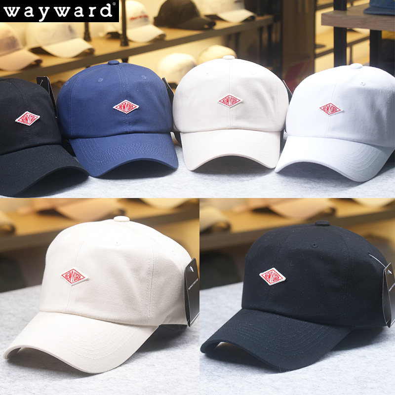 韩国wayward现货男女学生春夏棒球帽简约弯檐帽刺绣图案嘻哈帽—帽 