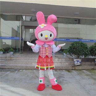 定制美乐蒂卡通人偶服装舞蹈女团道具服兔子头套活动玩偶衣服定做