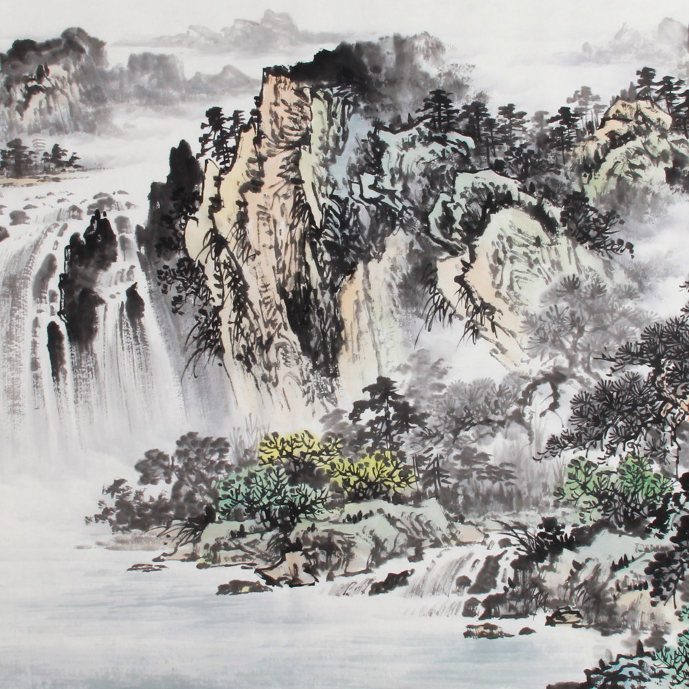 杨光华《精品山水小六尺系列 云山飞瀑》